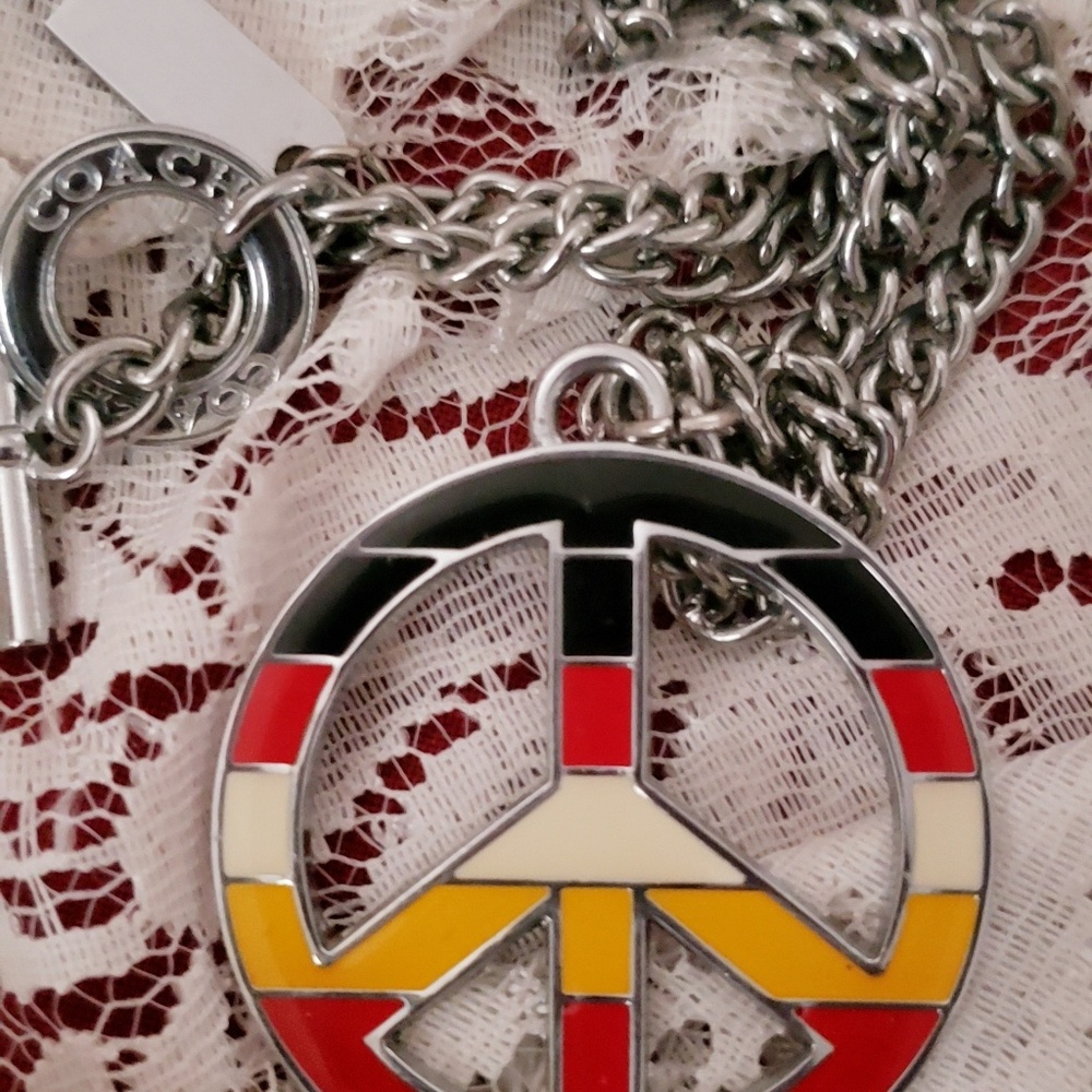Coach 10" peace sign necklace